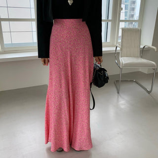 Floral fishtail slim skirt