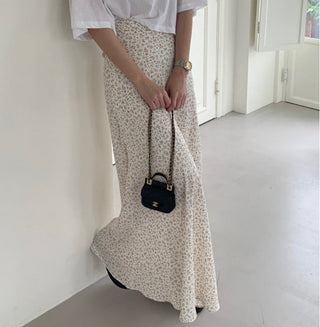 Floral fishtail slim skirt