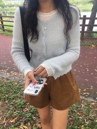 Strappy Ruffled Long-sleeved Sweater