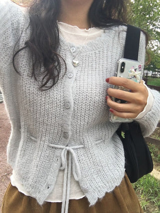 Strappy Ruffled Long-sleeved Sweater