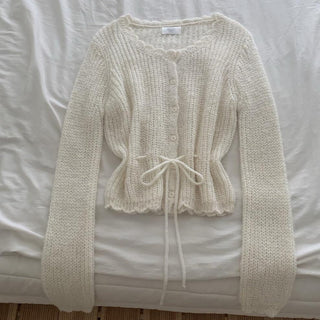 Strappy Ruffled Long-sleeved Sweater