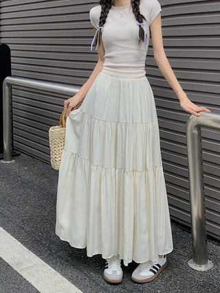 Korean style layered stitching skirt