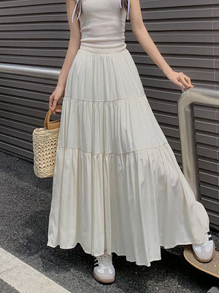 Korean style layered stitching skirt