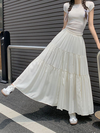 Korean style layered stitching skirt