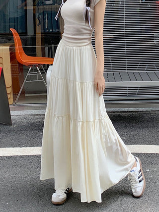 Korean style layered stitching skirt