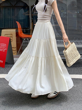 Korean style layered stitching skirt