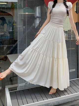 Korean style layered stitching skirt