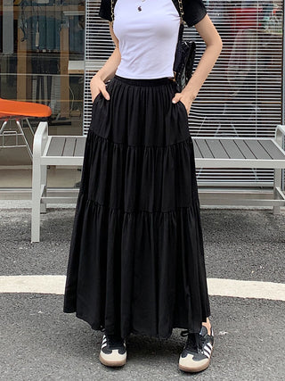 Korean style layered stitching skirt