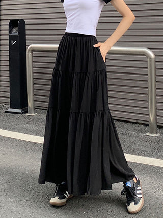 Korean style layered stitching skirt