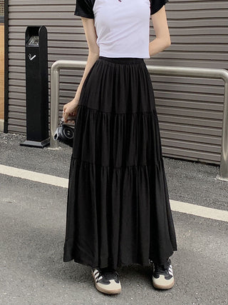 Korean style layered stitching skirt