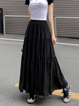 Korean style layered stitching skirt