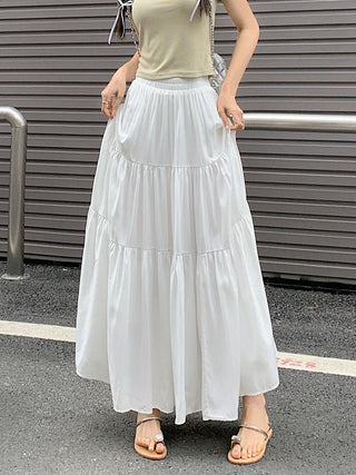 Korean style layered stitching skirt