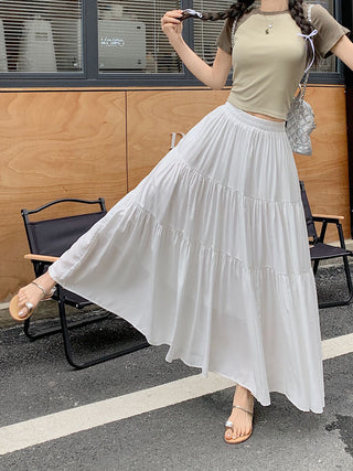 Korean style layered stitching skirt