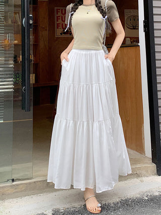 Korean style layered stitching skirt