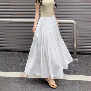 Korean style layered stitching skirt