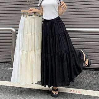 Korean style layered stitching skirt