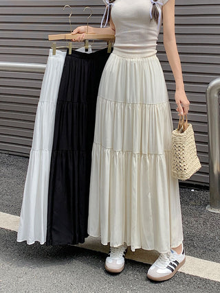 Korean style layered stitching skirt