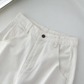 Wide-leg white jeans