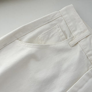 Wide-leg white jeans