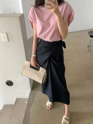 Bat Sleeve Loose T-Shirt & Irregular Skirt Set