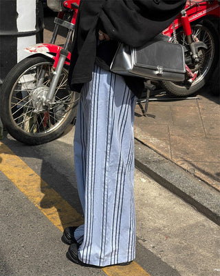 Japanese Retro Striped Loose Trousers