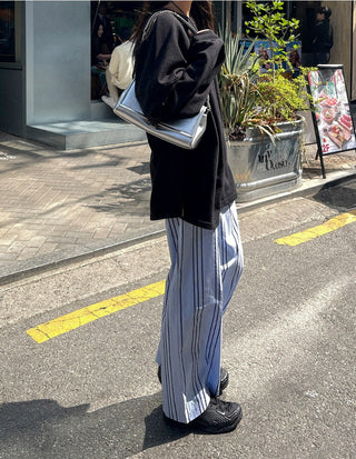 Japanese Retro Striped Loose Trousers