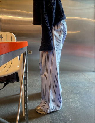 Japanese Retro Striped Loose Trousers