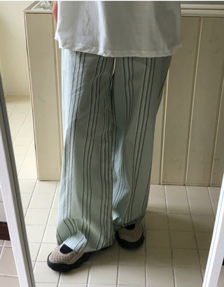 Japanese Retro Striped Loose Trousers