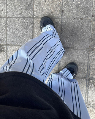 Japanese Retro Striped Loose Trousers