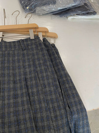 Korean woolen plaid slim skirt