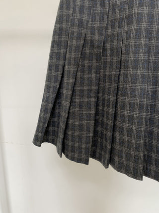 Korean woolen plaid slim skirt