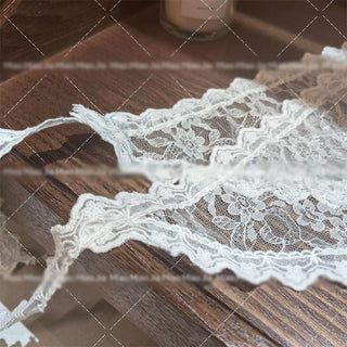 Layered Lace ribbon scarf