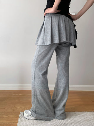 Elastic Pleated Flared Casual Pants