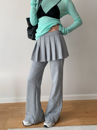 Elastic Pleated Flared Casual Pants