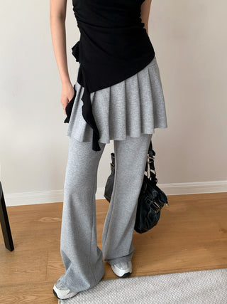 Elastic Pleated Flared Casual Pants