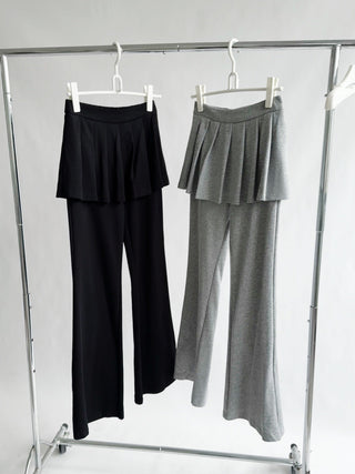 Elastic Pleated Flared Casual Pants