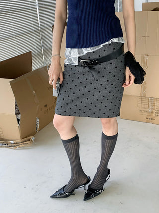 High Waist Polka Dot Skirt