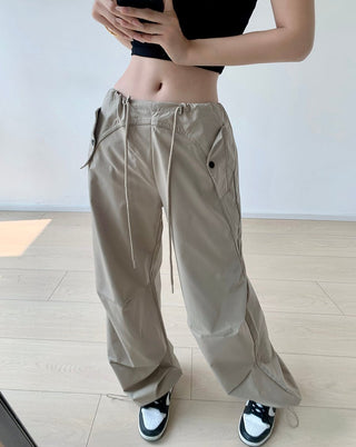 Drawstring loose slim sweatpants