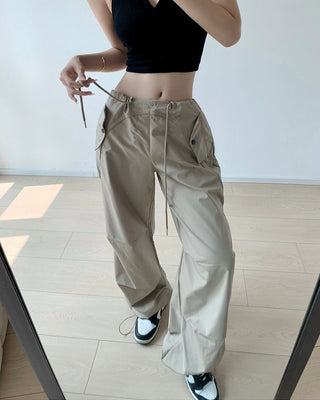 Drawstring loose slim sweatpants