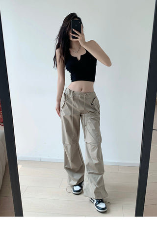 Drawstring loose slim sweatpants