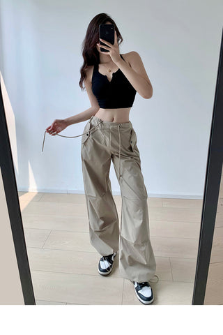 Drawstring loose slim sweatpants