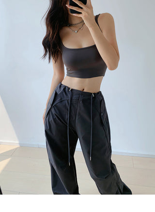 Drawstring loose slim sweatpants