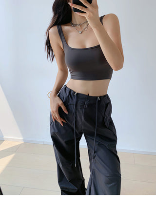 Drawstring loose slim sweatpants