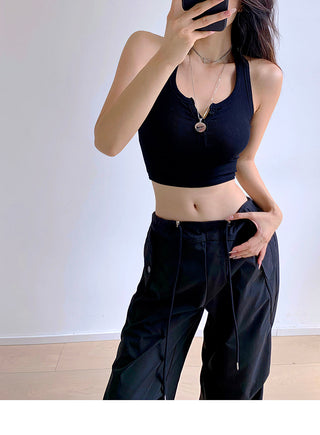 Drawstring loose slim sweatpants