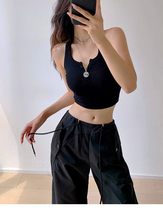 Drawstring loose slim sweatpants