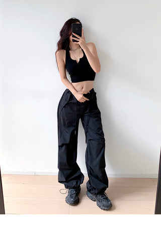 Drawstring loose slim sweatpants