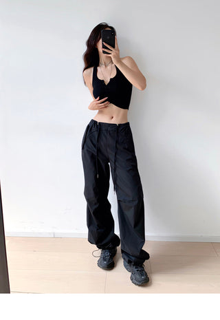 Drawstring loose slim sweatpants