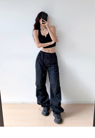 Drawstring loose slim sweatpants