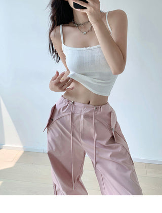 Drawstring loose slim sweatpants