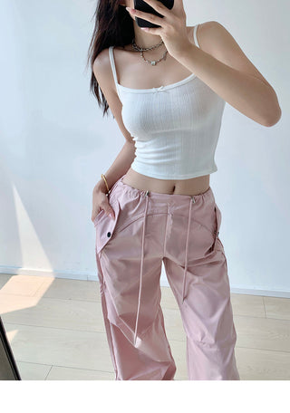 Drawstring loose slim sweatpants